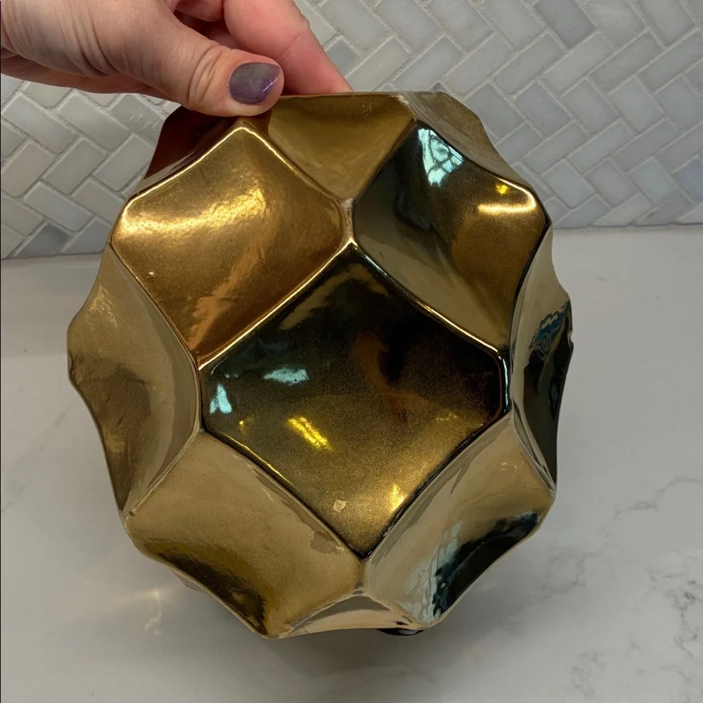 Z Gallerie Metallic Gold Geometric Vase